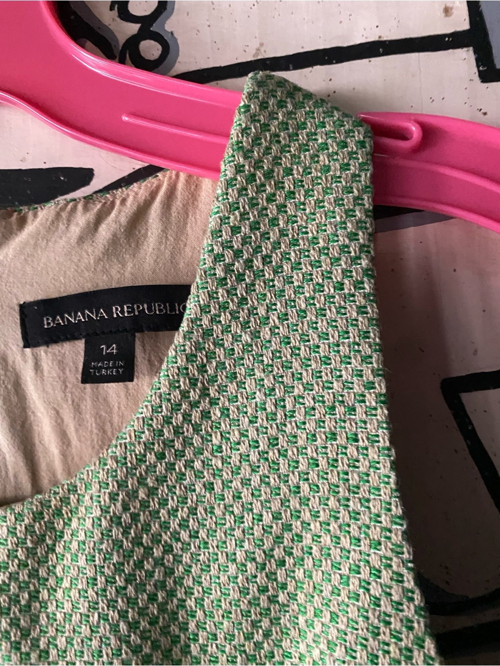 Banana Republic Light Green Textured A-Line Dress